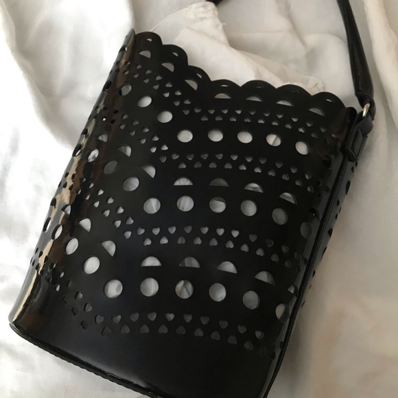 Handbags - Faux Patent Leather Bucket Bag